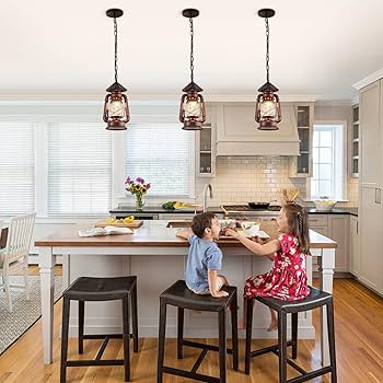 NOXARTE Vintage Pendant Light Lantern Ceiling Light Fixture